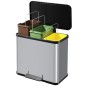 Hailo Tretmülleimer Oko Trio Plus Größe L 3×9L Silbern 0633-220 Hailo Tretmülleimer Oko Trio Plus Größe L 3×9L Silbern 0633-220