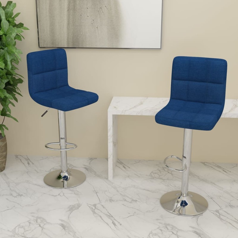 Barhocker 2 Stk. Blau Stoff Barhocker 2 Stk. Blau Stoff
