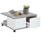 FMD Mobiler Couchtisch 70×70×35,5 cm Betongrau und Hochglanz-Weiß FMD Mobiler Couchtisch 70×70×35,5 cm Betongrau und Hochglanz-Weiß