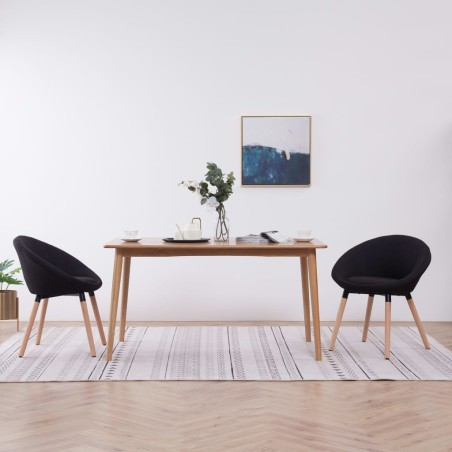 Esszimmerstühle 2 Stk. Schwarz Stoff