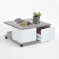 FMD Mobiler Couchtisch 70×70×35,5 cm Betongrau und Hochglanz-Weiß FMD Mobiler Couchtisch 70×70×35,5 cm Betongrau und Hochglanz-Weiß
