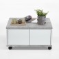 FMD Mobiler Couchtisch 70×70×35,5 cm Betongrau und Hochglanz-Weiß FMD Mobiler Couchtisch 70×70×35,5 cm Betongrau und Hochglanz-Weiß