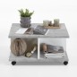 FMD Mobiler Couchtisch 70×70×35,5 cm Betongrau und Hochglanz-Weiß FMD Mobiler Couchtisch 70×70×35,5 cm Betongrau und Hochglanz-Weiß