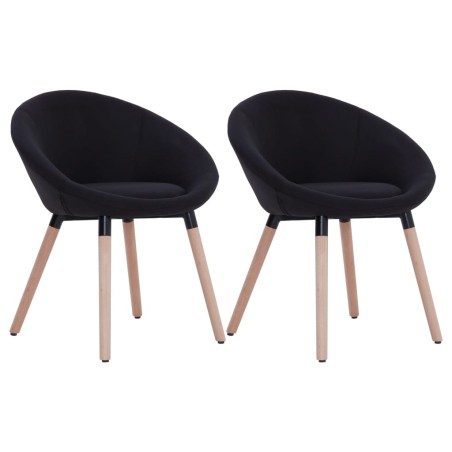 Esszimmerstühle 2 Stk. Schwarz Stoff