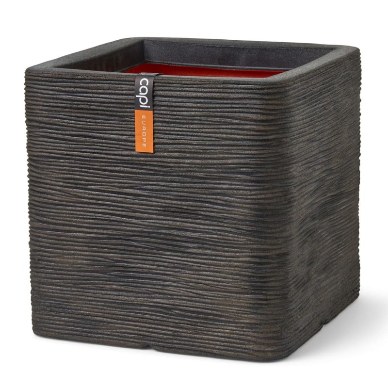 Capi Blumentopf Nature Rib Quadratisch 50x50x50 cm Dunkelbraun Capi Blumentopf Nature Rib Quadratisch 50x50x50 cm Dunkelbraun