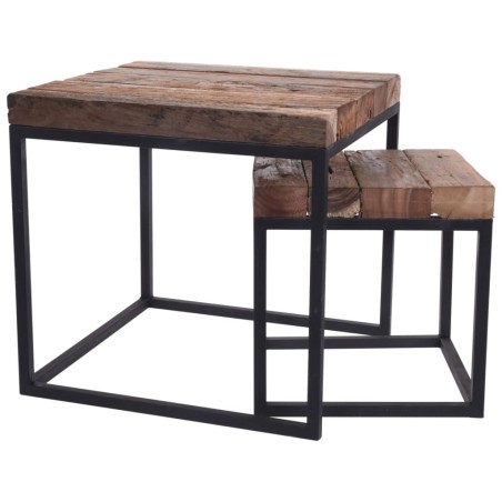 H&S Collection Beistelltisch-Set 2-tlg. Teak 