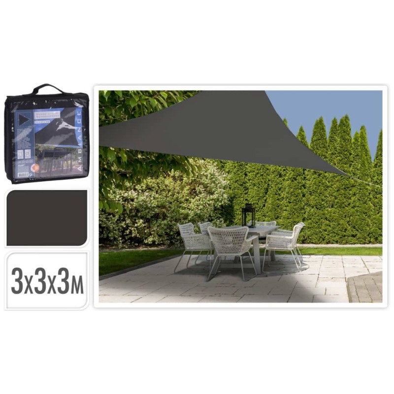 ProGarden Sonnensegel 3x3x3 m Dunkelgrau Dreieckig ProGarden Sonnensegel 3x3x3 m Dunkelgrau Dreieckig