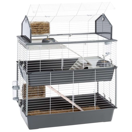 Ferplast Kaninchenkäfig Barn 100 Double 95x57x121 cm Grau