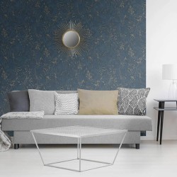 DUTCH WALLCOVERINGS Tapete Marmor-Optik Blau und Golden