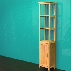 EISL Hochschrank mit 3 Fächern Bambus 40x30x190 cm   