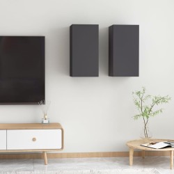 vidaXL TV-Schränke 2 Stk. Grau 30,5x30x60 cm Holzwerkstoff