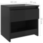 vidaXL Nachttisch Hochglanz-Schwarz 40x30x39 cm Holzwerkstoff vidaXL Nachttisch Hochglanz-Schwarz 40x30x39 cm Holzwerkstoff