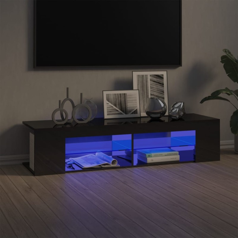 vidaXL TV-Schrank mit LED-Leuchten Hochglanz-Grau 135x39x30 cm vidaXL TV-Schrank mit LED-Leuchten Hochglanz-Grau 135x39x30 cm