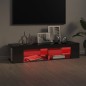 vidaXL TV-Schrank mit LED-Leuchten Hochglanz-Grau 135x39x30 cm vidaXL TV-Schrank mit LED-Leuchten Hochglanz-Grau 135x39x30 cm