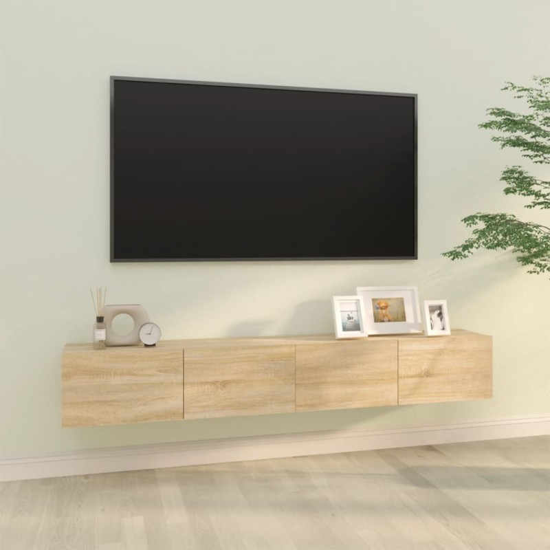 vidaXL TV-Wandschränke 2 Stk. Sonoma-Eiche 100x30x30 cm Holzwerkstoff vidaXL TV-Wandschränke 2 Stk. Sonoma-Eiche 100x30x30 cm Holzwerkstoff