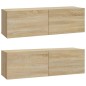 vidaXL TV-Wandschränke 2 Stk. Sonoma-Eiche 100x30x30 cm Holzwerkstoff vidaXL TV-Wandschränke 2 Stk. Sonoma-Eiche 100x30x30 cm Holzwerkstoff