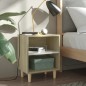 vidaXL Nachttisch mit Massivholz-Beinen Sonoma-Eiche Weiß 40x30x50cm vidaXL Nachttisch mit Massivholz-Beinen Sonoma-Eiche Weiß 40x30x50cm