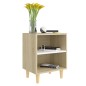 vidaXL Nachttisch mit Massivholz-Beinen Sonoma-Eiche Weiß 40x30x50cm vidaXL Nachttisch mit Massivholz-Beinen Sonoma-Eiche Weiß 40x30x50cm