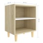 vidaXL Nachttisch mit Massivholz-Beinen Sonoma-Eiche Weiß 40x30x50cm vidaXL Nachttisch mit Massivholz-Beinen Sonoma-Eiche Weiß 40x30x50cm