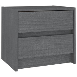 vidaXL Nachttisch Grau 40x30,5x35,5 cm Massivholz Kiefer
