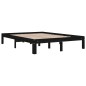 vidaXL Massivholzbett Schwarz 135x190 cm vidaXL Massivholzbett Schwarz 135x190 cm