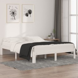 vidaXL Massivholzbett Weiß 150x200 cm