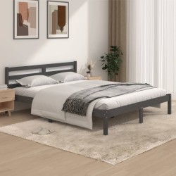 vidaXL Massivholzbett Kiefer 150x200 cm Grau