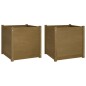 vidaXL Pflanzkübel 2 Stk. Honigbraun 60x60x60 cm Massivholz Kiefer vidaXL Pflanzkübel 2 Stk. Honigbraun 60x60x60 cm Massivholz Kiefer