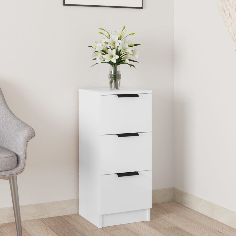vidaXL Sideboard Hochglanz-Weiß 30x30x70 cm Holzwerkstoff vidaXL Sideboard Hochglanz-Weiß 30x30x70 cm Holzwerkstoff