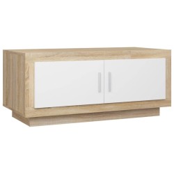 vidaXL Couchtisch Weiß Sonoma-Eiche 102x50x45 cm Holzwerkstoff