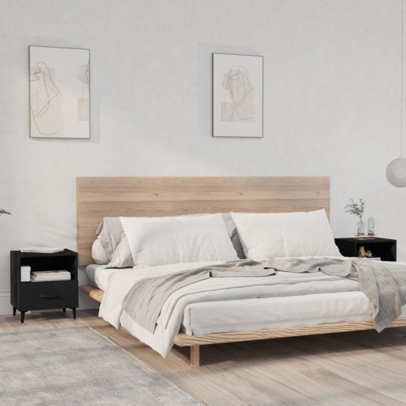 vidaXL Nachttische 2 Stk. Schwarz Holzwerkstoff vidaXL Nachttische 2 Stk. Schwarz Holzwerkstoff