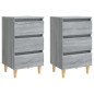 vidaXL Nachttische mit Massivholz-Beinen 2 Stk. Grau Sonoma 40x35x69cm vidaXL Nachttische mit Massivholz-Beinen 2 Stk. Grau Sonoma 40x35x69cm