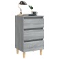 vidaXL Nachttische mit Massivholz-Beinen 2 Stk. Grau Sonoma 40x35x69cm vidaXL Nachttische mit Massivholz-Beinen 2 Stk. Grau Sonoma 40x35x69cm