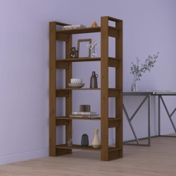 vidaXL Bücherregal/Raumteiler Honigbraun 80x35x160cm Massivholz Kiefer
