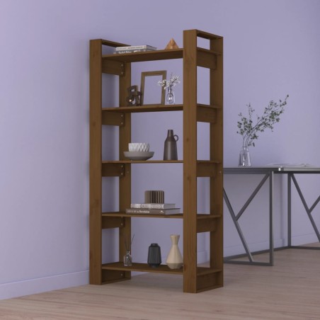 vidaXL Bücherregal/Raumteiler Honigbraun 80x35x160cm Massivholz Kiefer