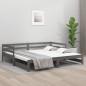 vidaXL Tagesbett Ausziehbar Grau 2x(80x200) cm Massivholz Kiefer vidaXL Tagesbett Ausziehbar Grau 2x(80x200) cm Massivholz Kiefer
