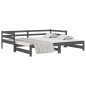 vidaXL Tagesbett Ausziehbar Grau 2x(80x200) cm Massivholz Kiefer vidaXL Tagesbett Ausziehbar Grau 2x(80x200) cm Massivholz Kiefer