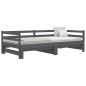 vidaXL Tagesbett Ausziehbar Grau 2x(80x200) cm Massivholz Kiefer vidaXL Tagesbett Ausziehbar Grau 2x(80x200) cm Massivholz Kiefer