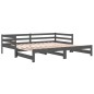 vidaXL Tagesbett Ausziehbar Grau 2x(80x200) cm Massivholz Kiefer vidaXL Tagesbett Ausziehbar Grau 2x(80x200) cm Massivholz Kiefer