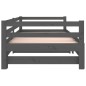 vidaXL Tagesbett Ausziehbar Grau 2x(80x200) cm Massivholz Kiefer vidaXL Tagesbett Ausziehbar Grau 2x(80x200) cm Massivholz Kiefer