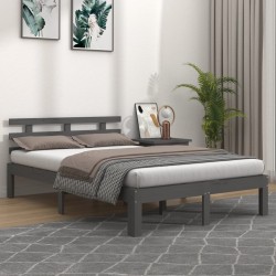 vidaXL Massivholzbett Grau 150x200 cm