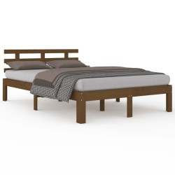 vidaXL Massivholzbett Honigbraun 200x200 cm