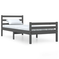 vidaXL Massivholzbett Grau 75x190 cm