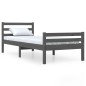 vidaXL Massivholzbett Grau 75x190 cm vidaXL Massivholzbett Grau 75x190 cm