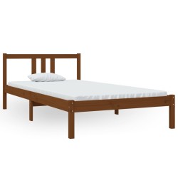 vidaXL Massivholzbett Honigbraun 100x200 cm