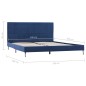 Bettgestell Blau Stoff 140 x 200 cm Bettgestell Blau Stoff 140 x 200 cm