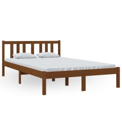 vidaXL Massivholzbett Honigbraun 120x200 cm