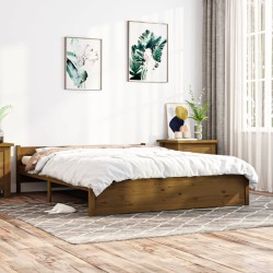 vidaXL Massivholzbett Honigbraun 150x200 cm