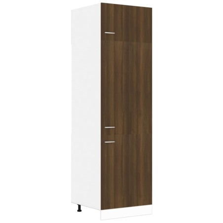 vidaXL Kühlumbauschrank Braun Eichen-Optik 60x57x207 cm Holzwerkstoff