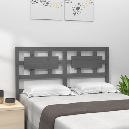 vidaXL Kopfteil Grau 155,5x4x100 cm Massivholz Kiefer